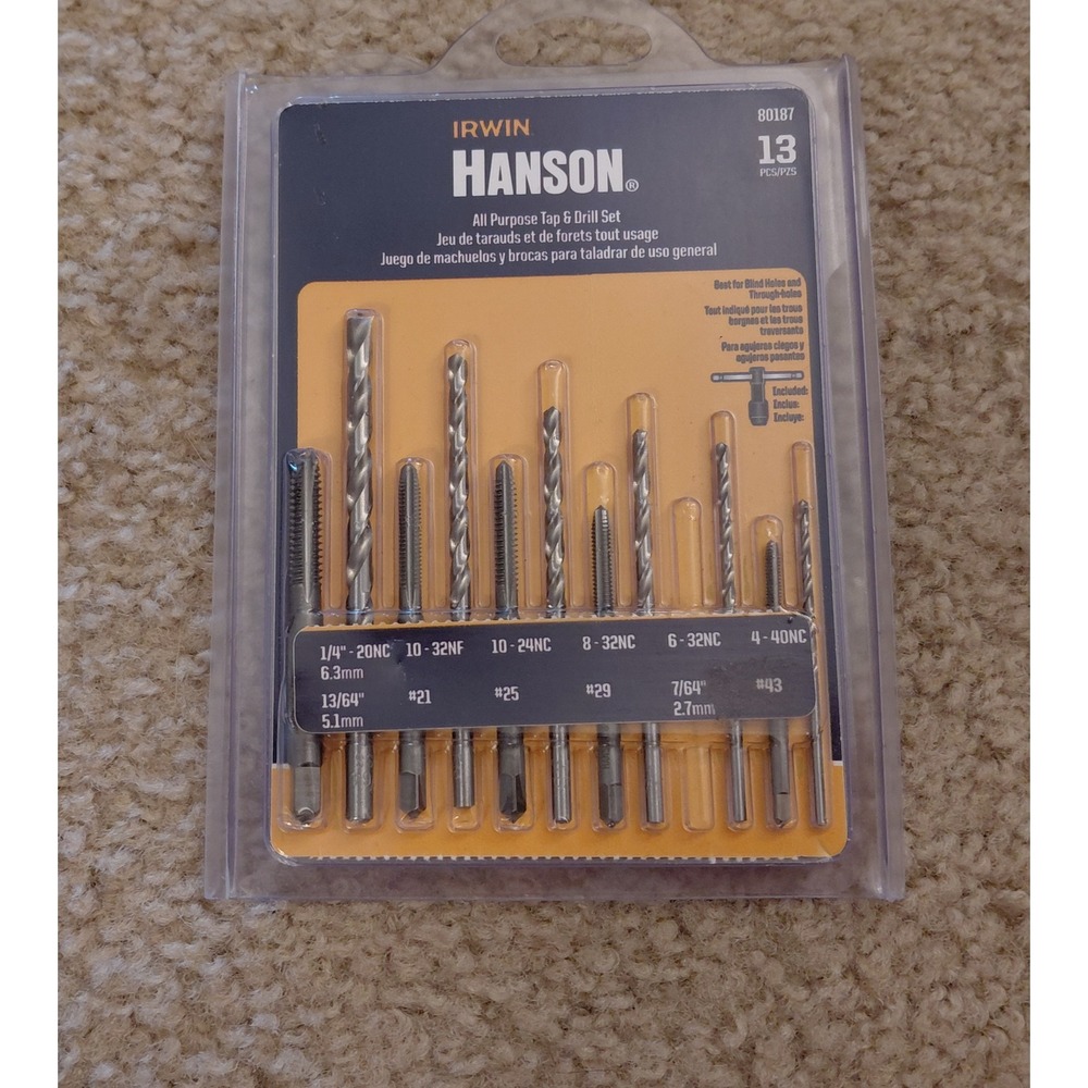 Irwin Hanson 80187 All Purpose Tap and Drill Bit Set 13 Piece High Speed Steel